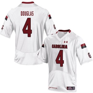 Men Darius Douglas White Gamecocks College Football #4 Jersey 338142-158