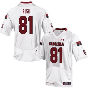 Men Darius Rush White Gamecocks College Football #81 Jersey 181702-405