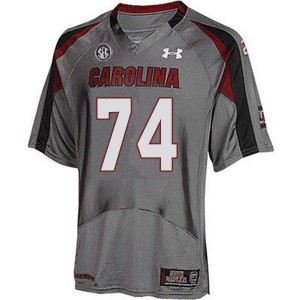 Men Dennis Daley Gray University of South Carolina College Football #74 Jersey 276916-145