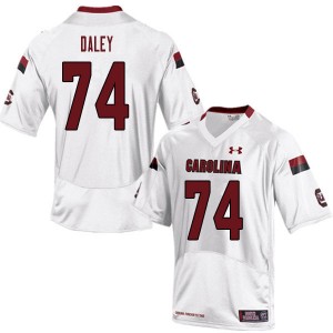 Men Dennis Daley White Gamecocks College Football #74 Jersey 662478-276
