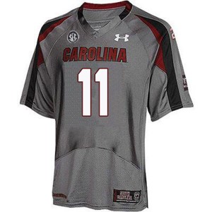 Men Eldridge Thompson Gray South Carolina Gamecocks College Football #11 Jersey 233866-551