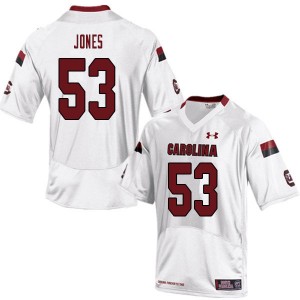 Men Ernest Jones White Gamecocks College Football #53 Jersey 117039-843