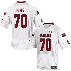 Men Hank Manos White South Carolina Gamecocks College Football #70 Jersey 185448-273
