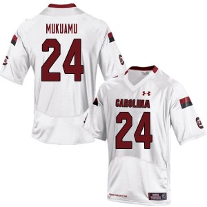 Men Israel Mukuamu White University of South Carolina College Football #24 Jersey 915182-615