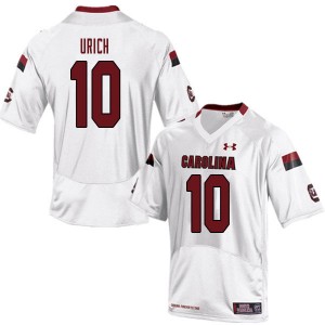 Men Jay Urich White University of South Carolina College Football #10 Jersey 389958-421