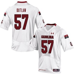Men Jazuun Outlaw White University of South Carolina College Football #57 Jersey 632163-166