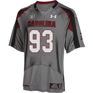 Men Jesus Gibbs Gray Gamecocks College Football #93 Jersey 898700-270