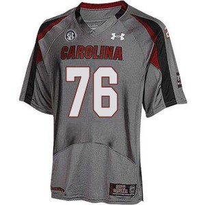 Men Jordan Rhodes Gray South Carolina Gamecocks College Football #76 Jersey 580138-589