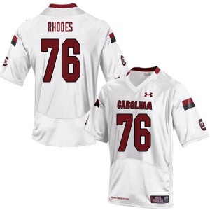 Men Jordan Rhodes White Gamecocks College Football #76 Jersey 185721-135