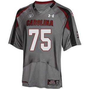 Men Jordon Carty Gray Gamecocks College Football #75 Jersey 395071-696