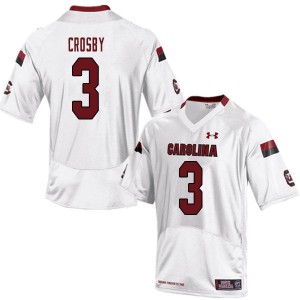 Men K.C. Crosby White Gamecocks College Football #3 Jersey 390112-173