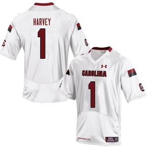 Men Nick Harvey White University of South Carolina College Football #1 Jersey 386584-858