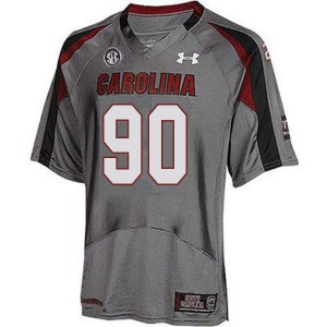 Men Rick Sandidge Gray University of South Carolina College Football #90 Jersey 727638-580