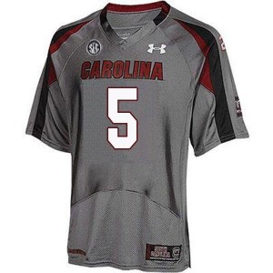 Men Rico Dowdle Gray South Carolina Gamecocks College Football #5 Jersey 765254-363