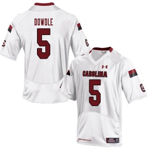 Men Rico Dowdle White Gamecocks College Football #5 Jersey 575426-204