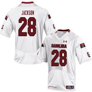 Men Tavyn Jackson White Gamecocks College Football #28 Jersey 104967-112
