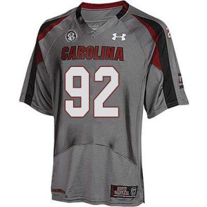 Men Tyreek Johnson Gray South Carolina Gamecocks College Football #92 Jersey 958006-512