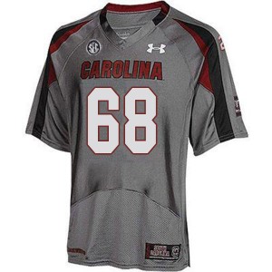 Men Wyatt Campbell Gray Gamecocks College Football #68 Jersey 246072-303