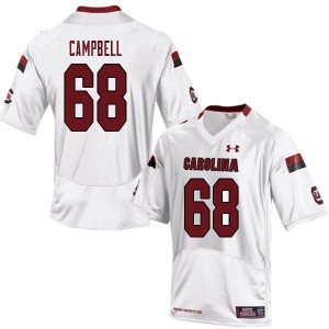 Men Wyatt Campbell White Gamecocks College Football #68 Jersey 761174-340