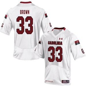 Men Zay Brown White University of South Carolina College Football #33 Jersey 284862-962