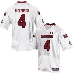 Men Jaylin Dickerson White Gamecocks College Football #4 Jersey 537420-914
