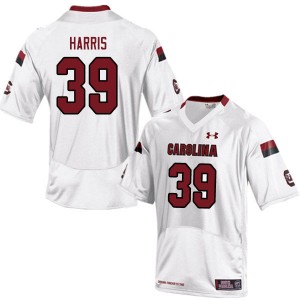 Men Kevin Harris White South Carolina Gamecocks College Football #39 Jersey 821875-928