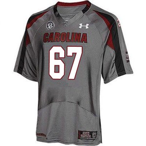 Men Gavin Bennett Gray Gamecocks College Football #67 Jersey 801721-320