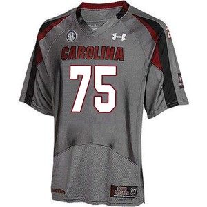 Men Jazston Turnetine Gray Gamecocks College Football #75 Jersey 576890-219