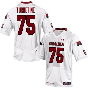 Men Jazston Turnetine White University of South Carolina College Football #75 Jersey 519512-404