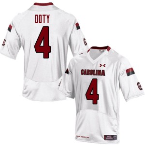 Men Luke Doty White South Carolina Gamecocks College Football #4 Jersey 275186-157