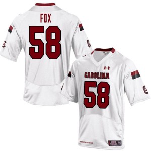Men Mark Fox White Gamecocks College Football #58 Jersey 481250-225
