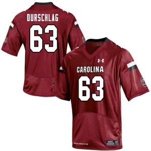 Men Max Durschlag Garnet University of South Carolina College Football #63 Jersey 894207-135