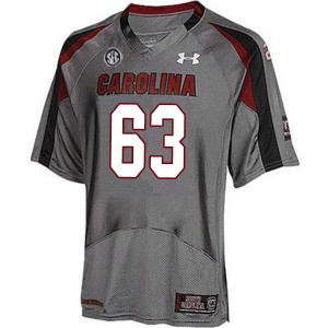Men Max Durschlag Gray South Carolina Gamecocks College Football #63 Jersey 544793-214