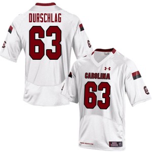 Men Max Durschlag White University of South Carolina College Football #63 Jersey 393839-496