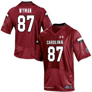 Men Mike Wyman Garnet South Carolina College Football #87 Jersey 226663-755