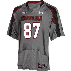 Men Mike Wyman Gray South Carolina Gamecocks College Football #87 Jersey 699962-899