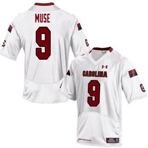 Men Nick Muse White University of South Carolina College Football #9 Jersey 730956-559