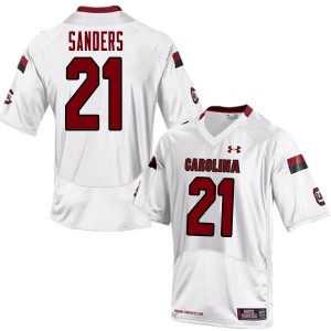 Men Shilo Sanders White University of South Carolina College Football #21 Jersey 857984-442