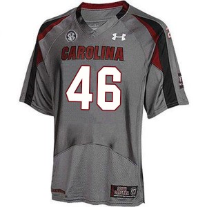 Men Cole Rasmussen Gray University of South Carolina College Football #46 Jersey 224855-278