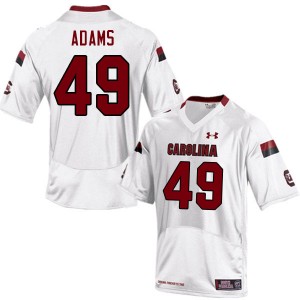 Men Dave Adams White University of South Carolina College Football #49 Jersey 436995-599