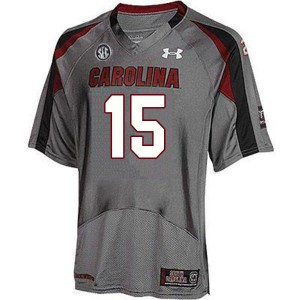 Men Jason Brown Gray South Carolina College Football #15 Jersey 186193-269