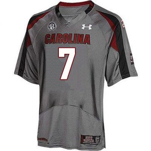 Men Jordan Strachan Gray South Carolina Gamecocks College Football #7 Jersey 930380-556