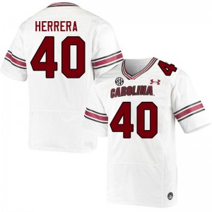 Men Alex Herrera White South Carolina Gamecocks College Football #40 Jersey 419573-955