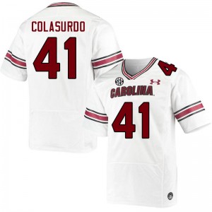 Men Andrew Colasurdo White University of South Carolina College Football #41 Jersey 780772-873