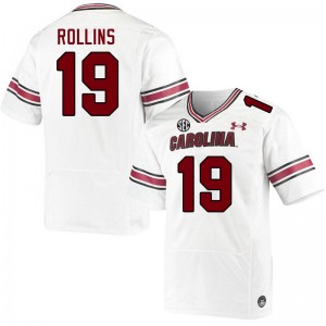 Men Ben Rollins White University of South Carolina College Football #19 Jersey 719429-221
