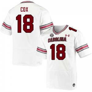 Men Connor Cox White University of South Carolina College Football #18 Jersey 895755-366