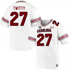 Men D.J. Twitty White University of South Carolina College Football #27 Jersey 877022-731