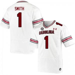 Men DQ Smith White South Carolina Gamecocks College Football #1 Jersey 866884-206