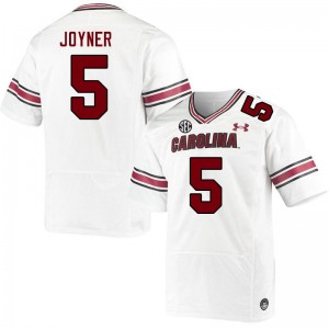 Men Dakereon Joyner White University of South Carolina College Football #5 Jersey 608085-589