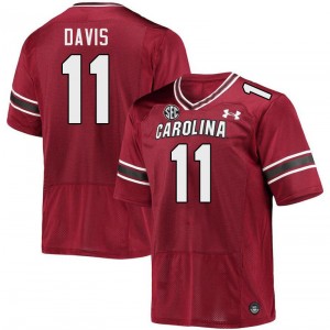 Men Elijah Davis Garnet South Carolina College Football #11 Jersey 323773-202